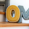 Buchstabenkissen, Herringbone, Curry