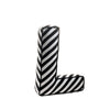 Buchstabenkissen SCANDI, Diagonale Streifen, Schwarz-Weiss