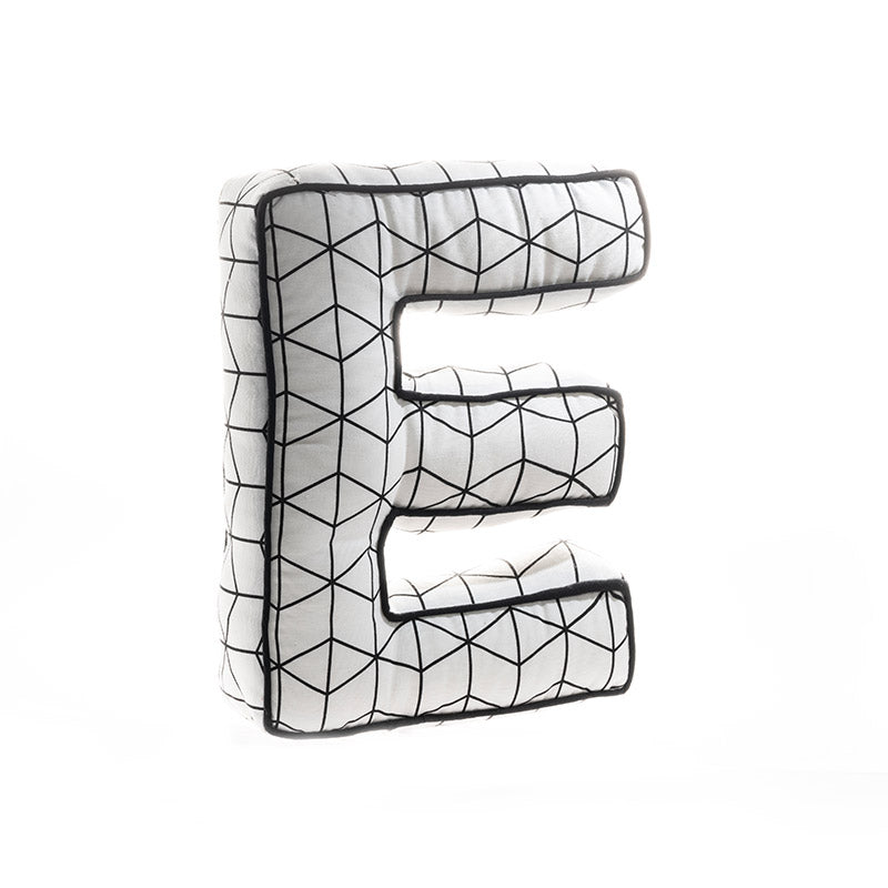 Buchstabenkissen SCANDI, Geo, Schwarz-Weiss